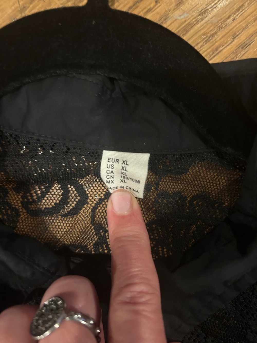 Black Lace Button-Up Blouse - Picture 2 of 5